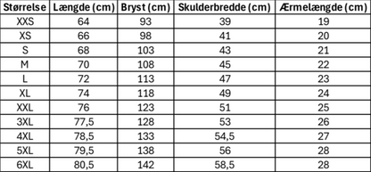 Størrelsesguide til Palæstinensisk Fodboldtrøje – Flere Farver