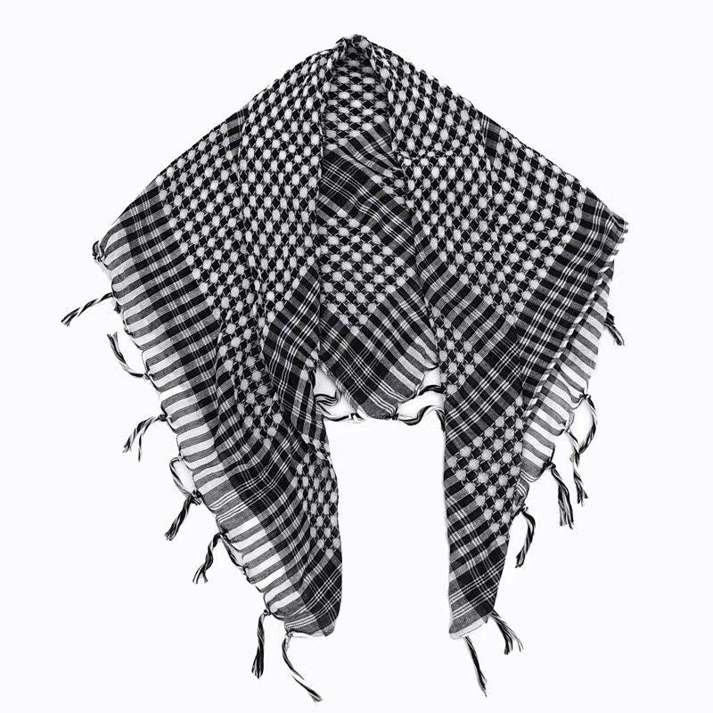 black white kufiya flat layout