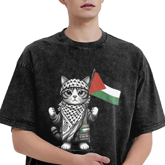 closeup palestine keffiyeh cat print
