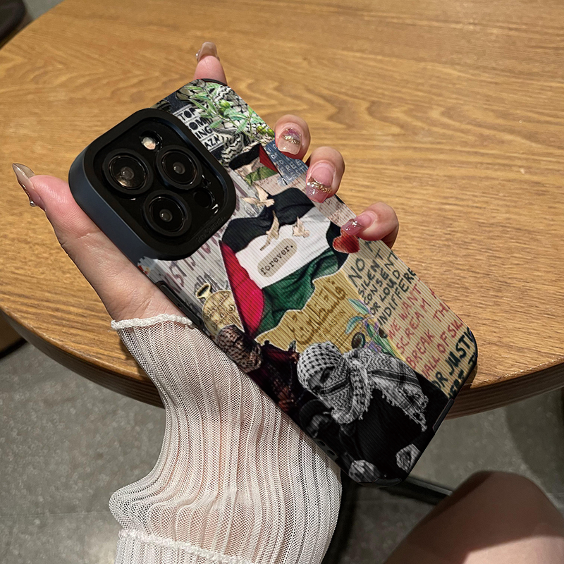 iPhone Cover med Palæstinensisk Mosaik – Vintage Frimærker & Symbolik