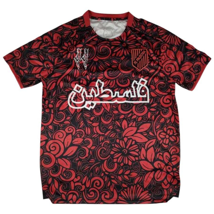 fc palestina rød blomstermønster front arabisk skrift