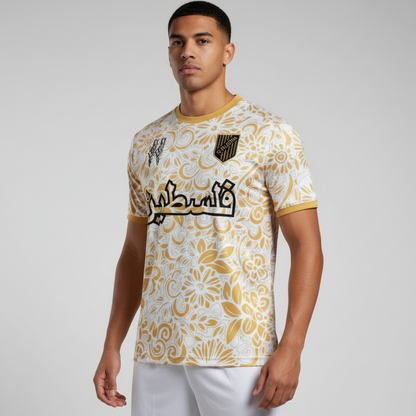 fc palestina special edition front view gold arabic på model