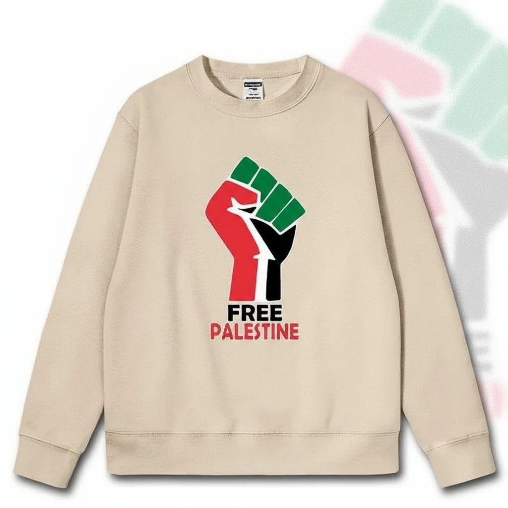 Free Palestine sweatshirt beige