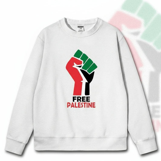 Free Palestine sweatshirt hvid
