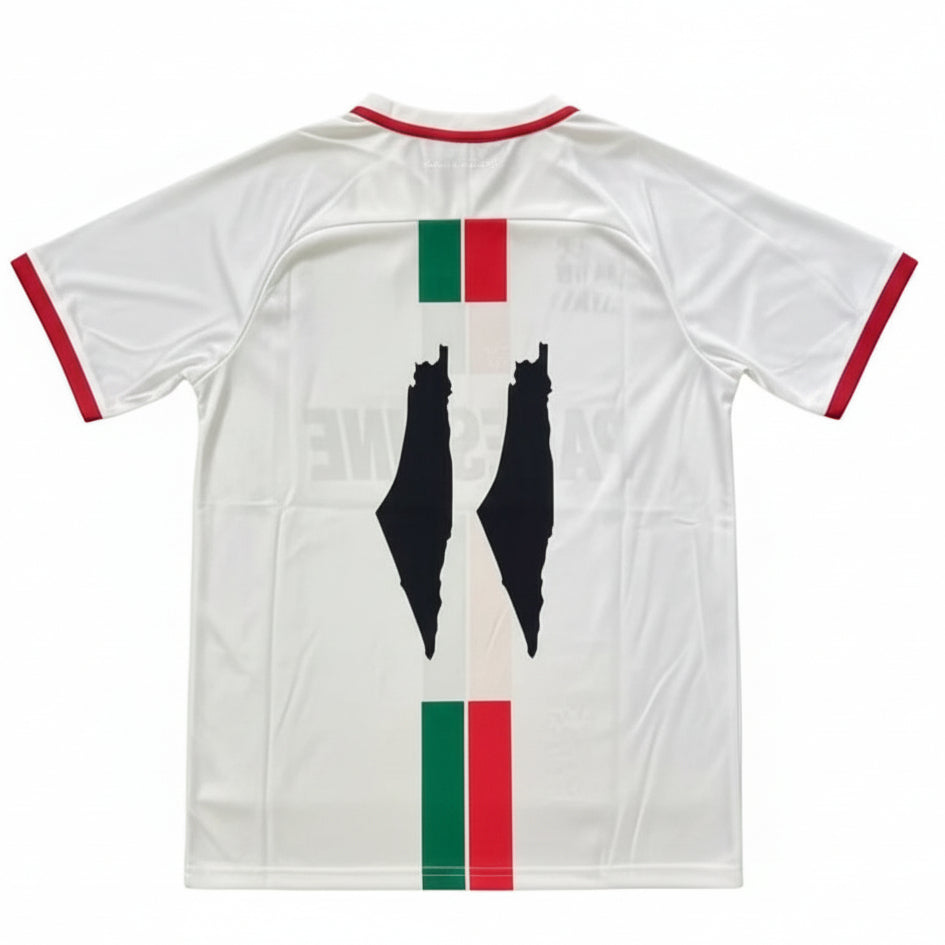 Hvid FC Palestine fodboldtrøje bagfra variant