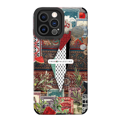 iPhone Cover med Palæstinensisk Mosaik – Vintage Frimærker & Symbolik