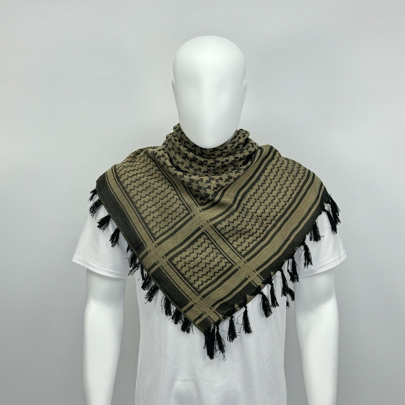 Olivengrøn keffiyeh kufiya palæstinensisk tørklæde