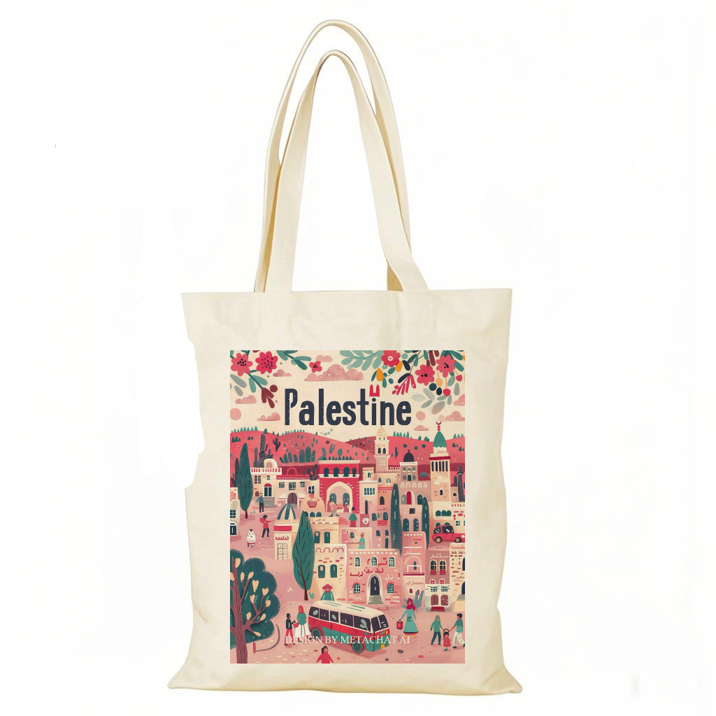 palæstina landsby illustration taske