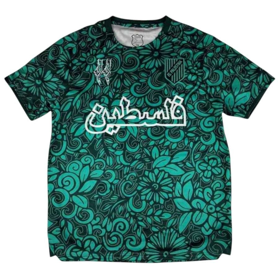 Palæstina fodboldtrøje grøn zaitoun mønster arabisk