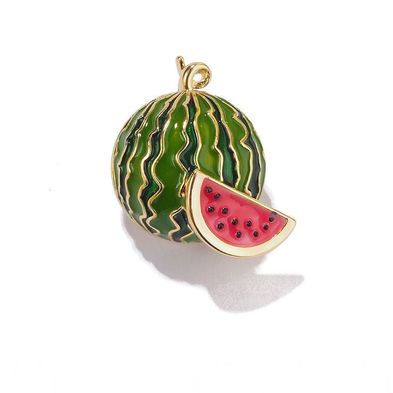Vandmelon Pin – Sødt Frugt Vedhæng i Guld