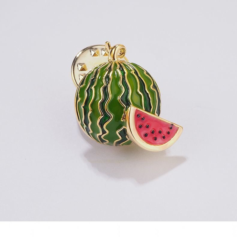 Vandmelon Pin – Sødt Frugt Vedhæng i Guld